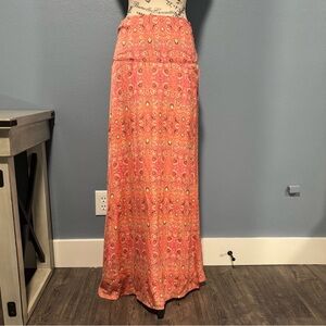 Free People Pink/Colorful Faux Wrap Maxi Skirt
